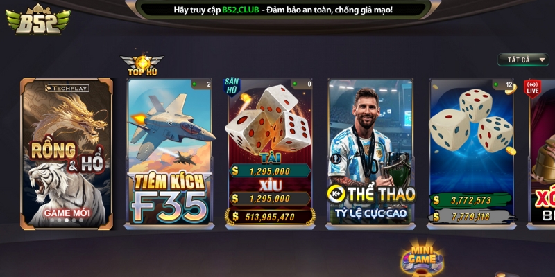 Giao diện đặc sắc, dễ dàng chơi game của B52 Club
